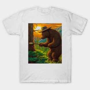 Bear Oil Painting Forest Ranger T-Shirt